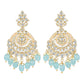 Gold-Polished Traditional Handcrafted Pearl Kundan Beaded Earrings for Women - Wahe Jewels - Swadesiicart
