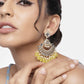 Gold-Polished Traditional Handcrafted Pearl Kundan Beaded Earrings for Women/Girls - Wahe Jewels - Swadesiicart