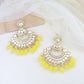 Gold-Polished Traditional Handcrafted Pearl Kundan Beaded Earrings for Women/Girls - Wahe Jewels - Swadesiicart