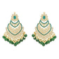 Gold-Polished Traditional Handcrafted Pearl Kundan Beaded Chandbali Earrings for Women/Girls - Wahe Jewels - Swadesiicart