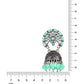 Ethnic Silver Oxidised Traditional Mint Kundan & Stone Jhumka Earrings For Women - Wahe Jewels - Swadesiicart