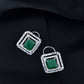 Stylish Latest Fashion Silver Plated Glittering Crystal AD Stone Studs Earrings for Women & Girls - Wahe Jewels - Swadesiicart