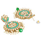 Gold-Polished Traditional Kundan & Stone Studded Chandbali Earrings For Women - Wahe Jewels - Swadesiicart
