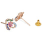 Stylish Latest Fashion Rose Gold-Polished Glittering Crystal AD Stone Studs Earrings for Women & Girls - Wahe Jewels - Swadesiicart