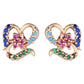 Stylish Latest Fashion Rose Gold-Polished Glittering Crystal AD Stone Studs Earrings for Women & Girls - Wahe Jewels - Swadesiicart