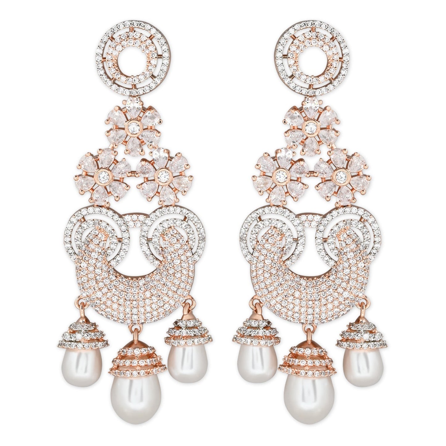 Florina Rosegold Earrings - Wahe Jewels - Swadesiicart