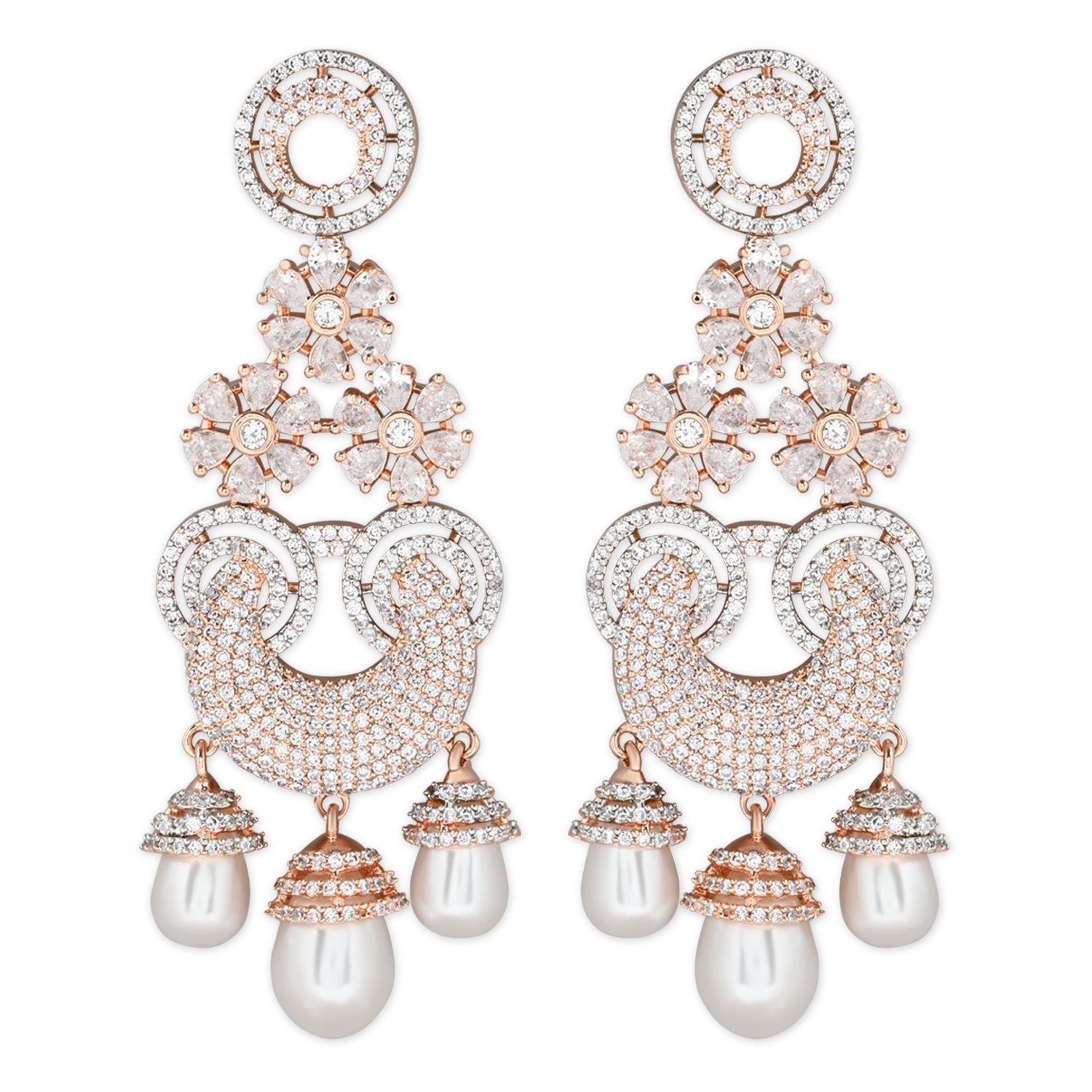 Florina Rosegold Earrings - Wahe Jewels - Swadesiicart