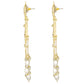 Gold-Polished Traditional White Kundan Studded Pearl Handcrafted Dangle Chandbali Earrings Ethnic Jewellery For Women And Girls - Wahe Jewels - Swadesiicart