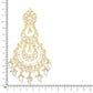 Gold-Polished Traditional White Kundan Studded Pearl Handcrafted Dangle Chandbali Earrings Ethnic Jewellery For Women And Girls - Wahe Jewels - Swadesiicart