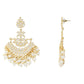 Traditional Gold-Polished White Kundan Pearl Drop Chandbali Earring For Women/Girls - Wahe Jewels - Swadesiicart