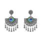 Navratri Ethnic Silver Oxidised Afghani Style Peacock Fether Earrings For Women & Girls - Wahe Jewels - Swadesiicart