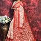 Exclusive Collection Beautiful Batique Print Red Pure Cotton Hand Print Handloom Saree With Running Blouse Piece - Swadesiicart