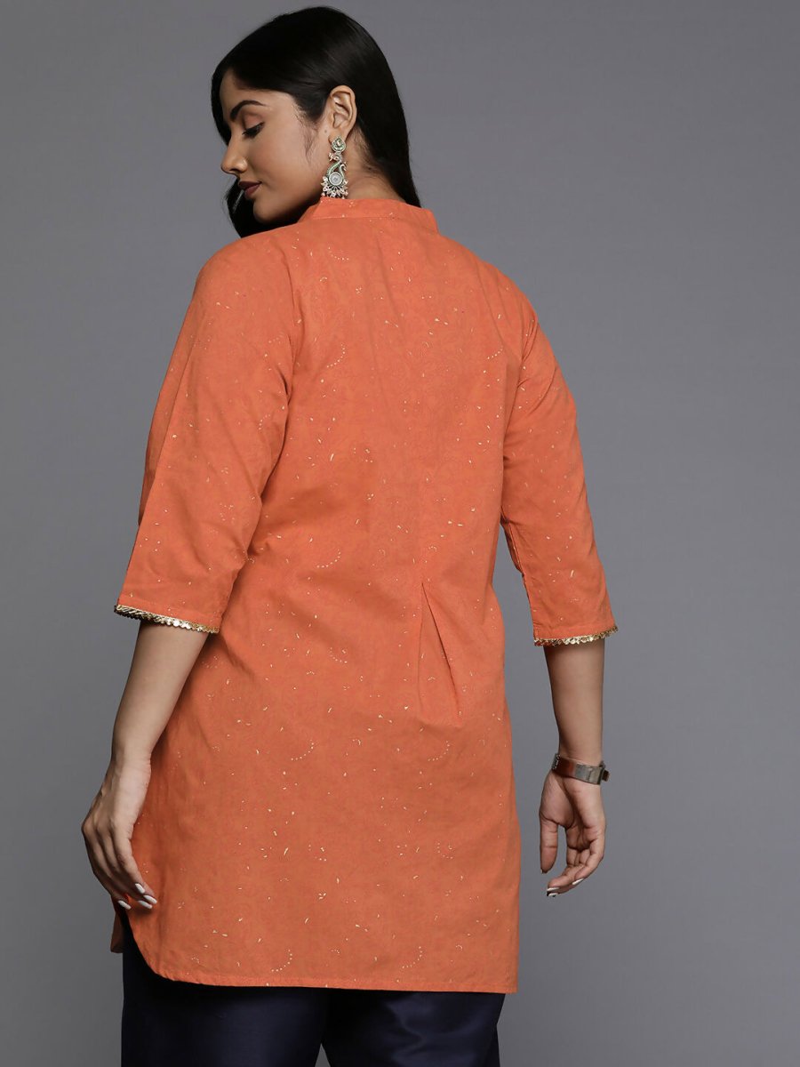 Ahalyaa Women's Traditional wear Tunic - Orange | Swadesiicart