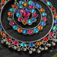 Mominos Fashion Johar Kamal Women's Multi Colour Kundan Circles Earrings - Swadesiicart