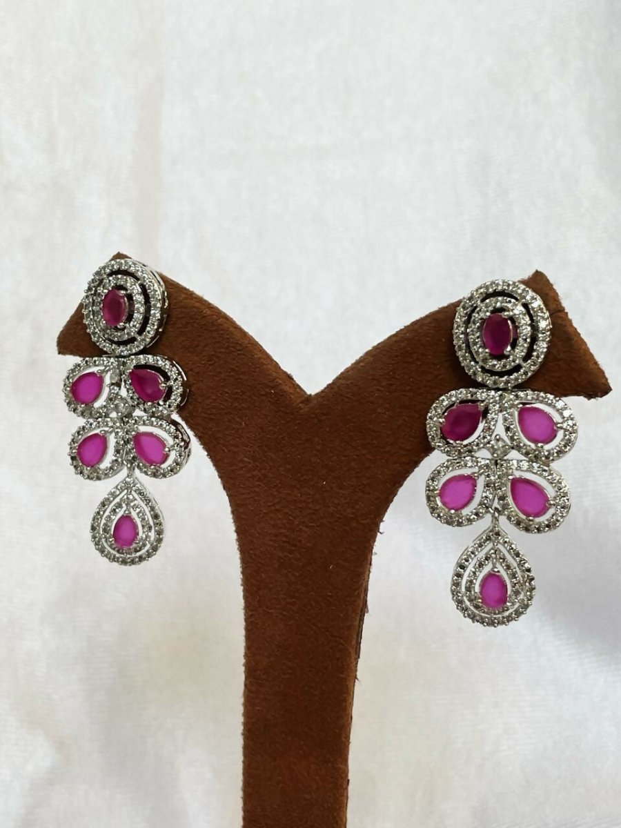 American Diamond Pink Set By House of Ree - Swadesiicart