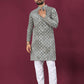 Anaita Grey Chikankari Work Viscose Rayon Straight Kurta