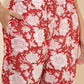 Janasya Women's Red Cotton Cambric Floral Printed Casual Straight Top Set | Swadesiicart