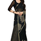 Mimosa Women's Banarasi Chiffon Black Saree | Swadesiicart