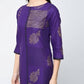 Aniyah Cotton Foil Printed Purple Straight Kurta (AN-134K)