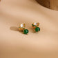 Ruby Raang Green Aventurine Kundan Studs | Swadesiicart