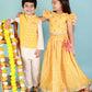 Lil Drama Boys Kurta Pyjama with jacket set - White | Swadesiicart