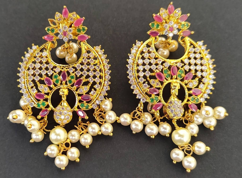 Multicolor AD Designer Earrings - Swadesiicart