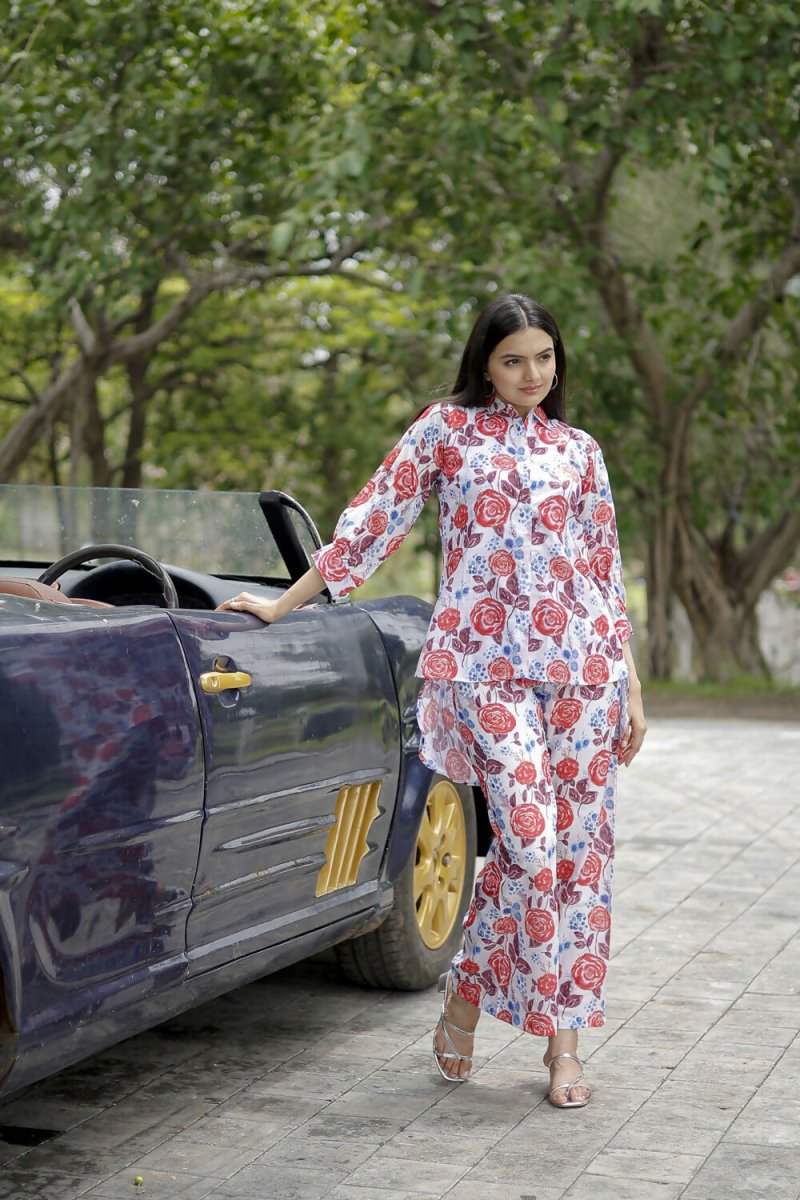 Aayaa Pure Muslin printed Multi Co-Ord Set - Multi Color - Swadesiicart