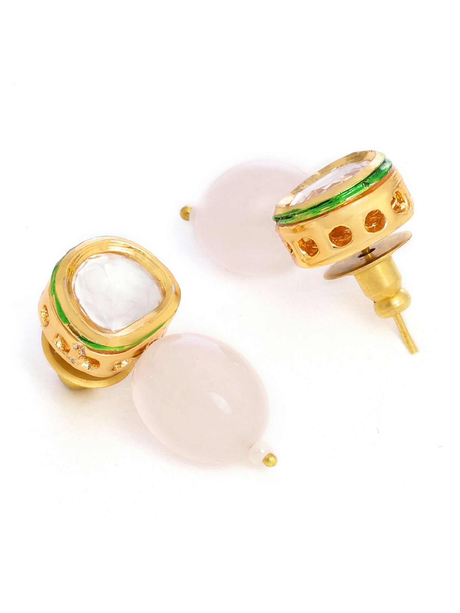 Ruby Raang Pink Kundan Studs | Swadesiicart