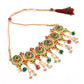Mominos Fashion Johar Kamal Women Gold-Polished Brass Finish Meena & Pearls Work Choker | Swadesiicart
