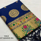 Navy Blue Pure Silk Woven Design Saree with Unstitched Blouse - Hiral Fashion | Swadesiicart