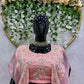 Jyoti Fashion Women's Pink Chinon Sequins with Thread Embroidered Designer Lehenga Choli with Shrug Set | Swadesiicart