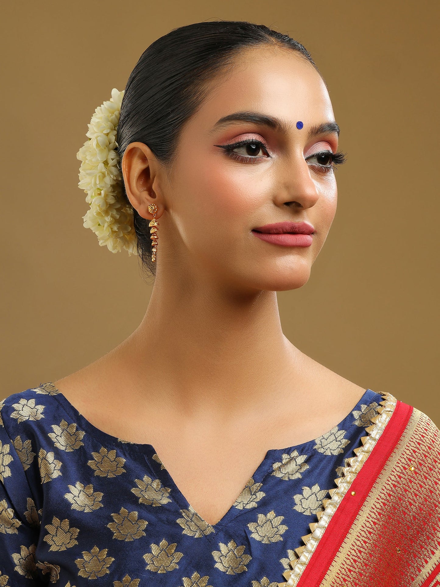 Ruby Raang Traditional Gold Earrings | Swadesiicart