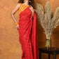 Very Much Indian Pure Mul Cotton Handloom Saree - Red | Swadesiicart