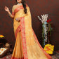 Lorenvalley Fashion Gold Cotton Woven Design with Zari Weaving Design Saree - Swadesiicart