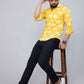 Miravan Men's Yellow and White Floral Printed Full Sleeves Cotton Casual Shirt | Swadesiicart