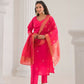 Ethnic Festive Wear Viscose Chanderi Pink Stitched Suit With Dupatta - Tanisha | Swadesiicart