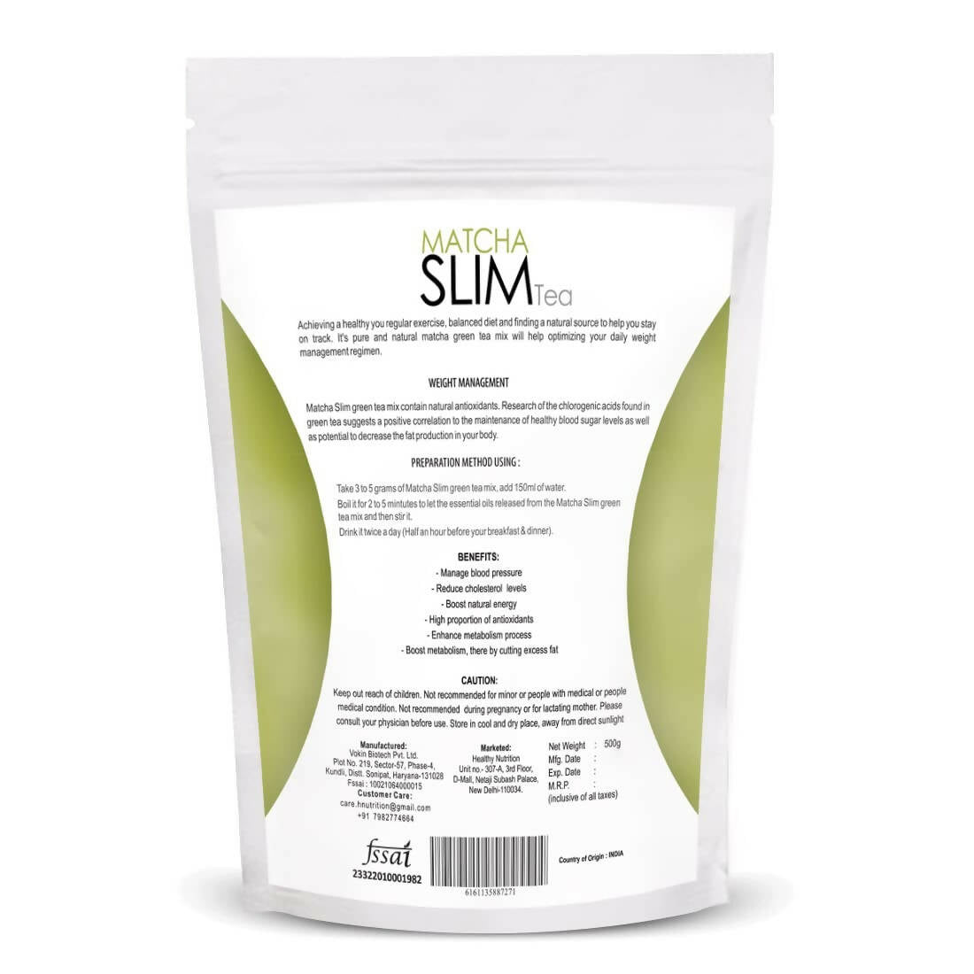 Healthy Nutrition Matcha Slim Green Tea | Swadesiicart