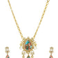 Kundan Antique Finish Floral Earrings and Necklace set - Ruby Raang | Swadesiicart