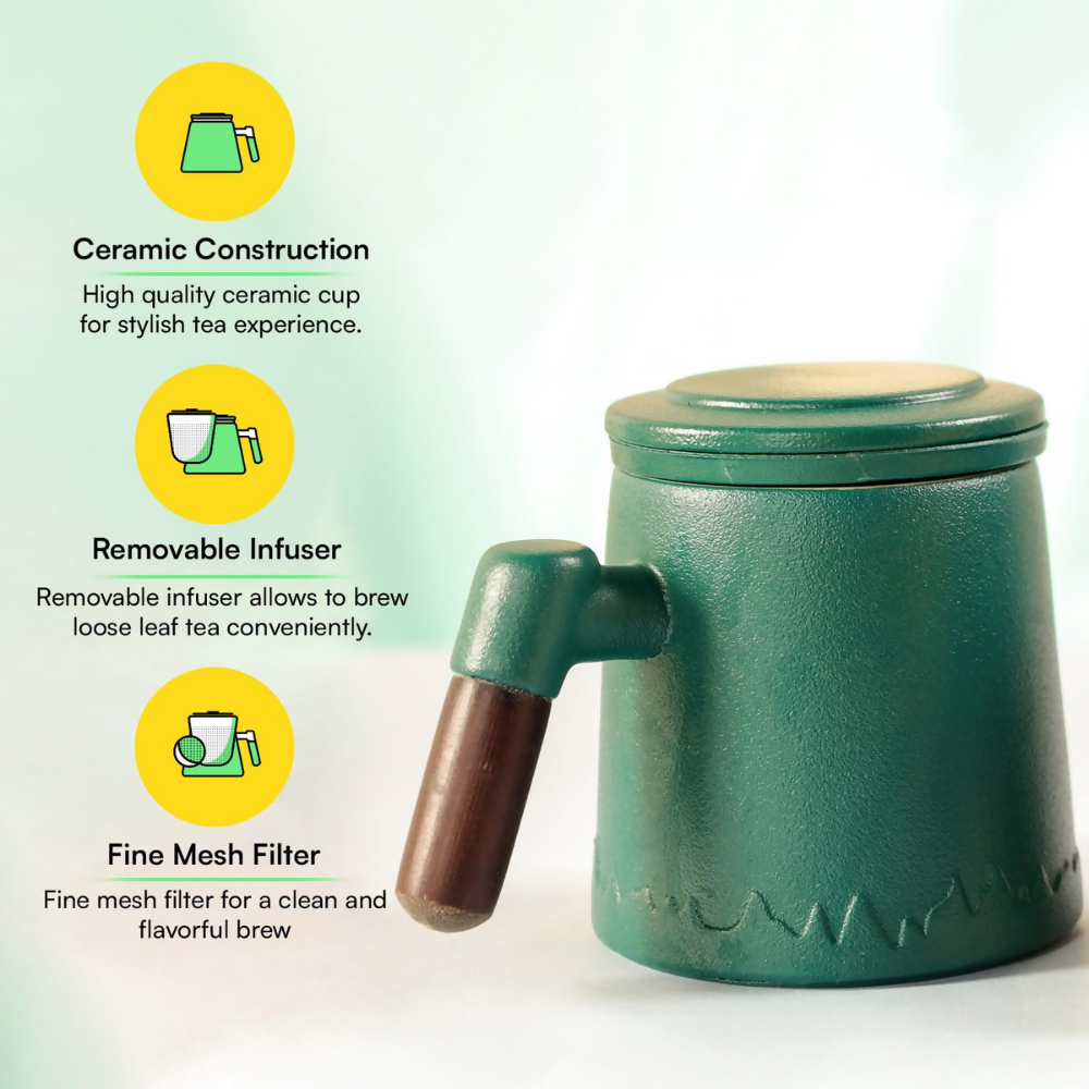 Udyan Tea Infuser Mug - Forest Green