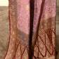 Joban Fashion Nude Pink Crepe Chiffon Pure Handloom Banarasi Silk Saree | Swadesiicart