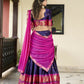 Lorenvalley Navyblue Cotton Silk Weaving Work With Paithani Concept Lehenga Choli | Swadesiicart