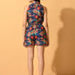 Myshka Women's Multi Printed Top With Shorts - Swadesiicart