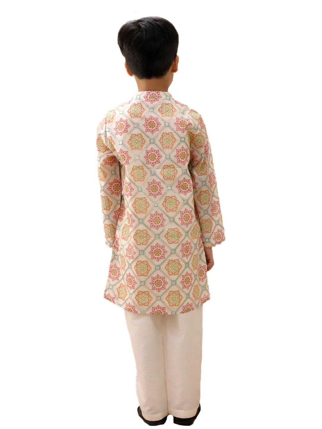 Lil Drama Mishti Off White Kurta Pyjama Set For Boys | Swadesiicart