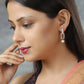 Priyaasi Women White American Diamond Rose Gold-Polished Drop Earrings - Swadesiicart