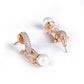 Priyaasi Women White American Diamond Rose Gold-Polished Drop Earrings - Swadesiicart