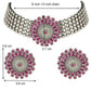 Mominos Fashion Johar Kamal Oxidised Silver-Plated Brass Finish Kundan Choker For Women (Pink) | Swadesiicart