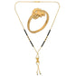 AanyaCentric Gold-Polished Mangalsutra & Ring Set