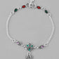 VOJ Set of 2 Traditional Stone Studded Flower Shaped Anklet - Swadesiicart