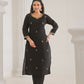 Ethnic Festive Wear Viscose Chanderi Black Stitched Suit With Dupatta - Tanisha | Swadesiicart
