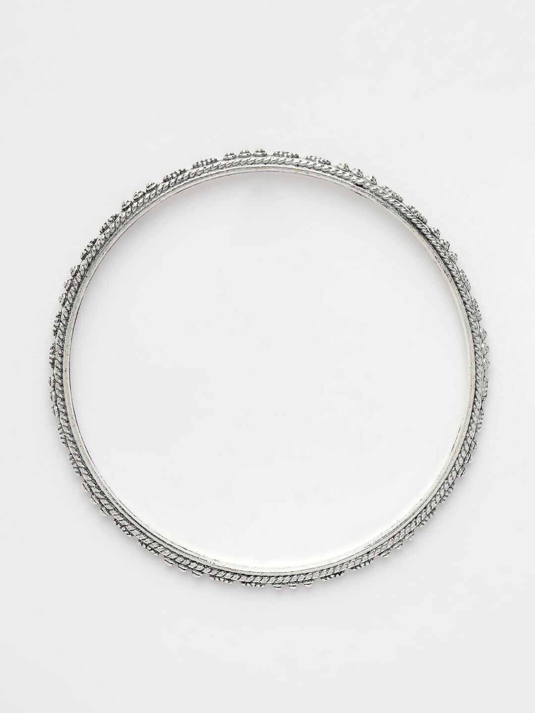 NVR Women's Set of 6 Silver-Toned German Silver Oxidised Bangles - Swadesiicart